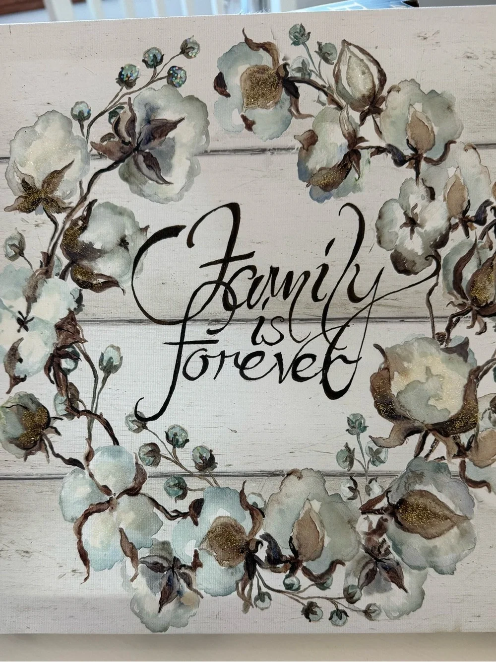 Blue Mason Jar Cotton Floral Canvas Wall Art
